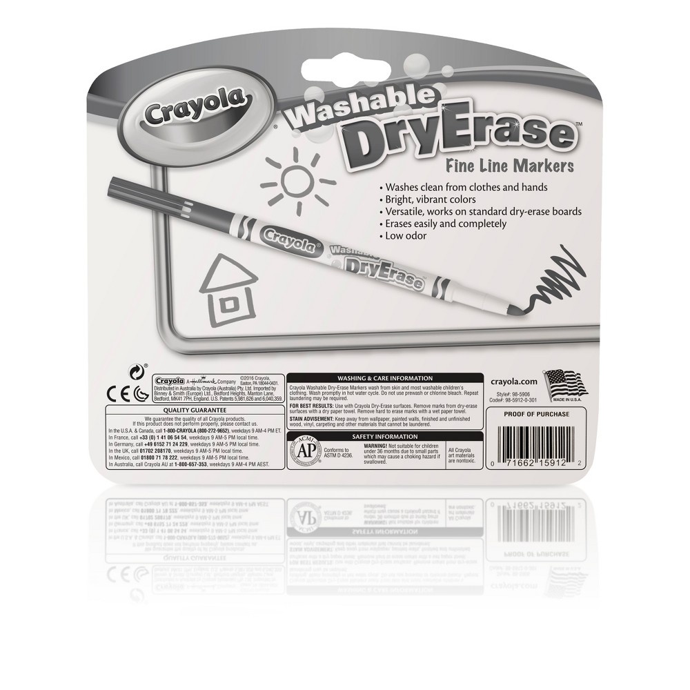 slide 3 of 3, Crayola Dry Erase Markers Fine Line Washable, 12 ct