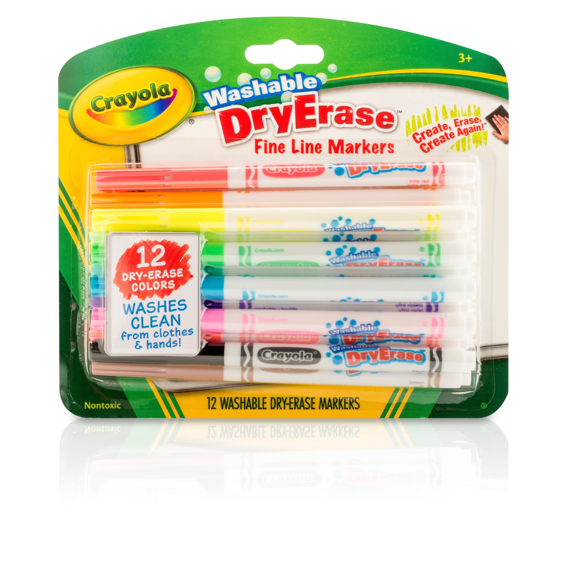 slide 1 of 3, Crayola Dry Erase Markers Fine Line Washable, 12 ct