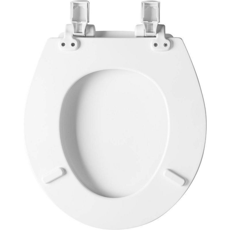 slide 4 of 8, Kendall Never Loosens Round Enameled Wood Toilet Seat with Easy Cleaning Whisper Close White - Mayfair by Bemis, 1 ct
