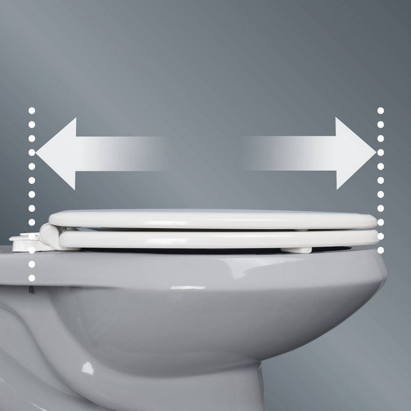 slide 8 of 8, Kendall Never Loosens Round Enameled Wood Toilet Seat with Easy Cleaning Whisper Close White - Mayfair by Bemis, 1 ct