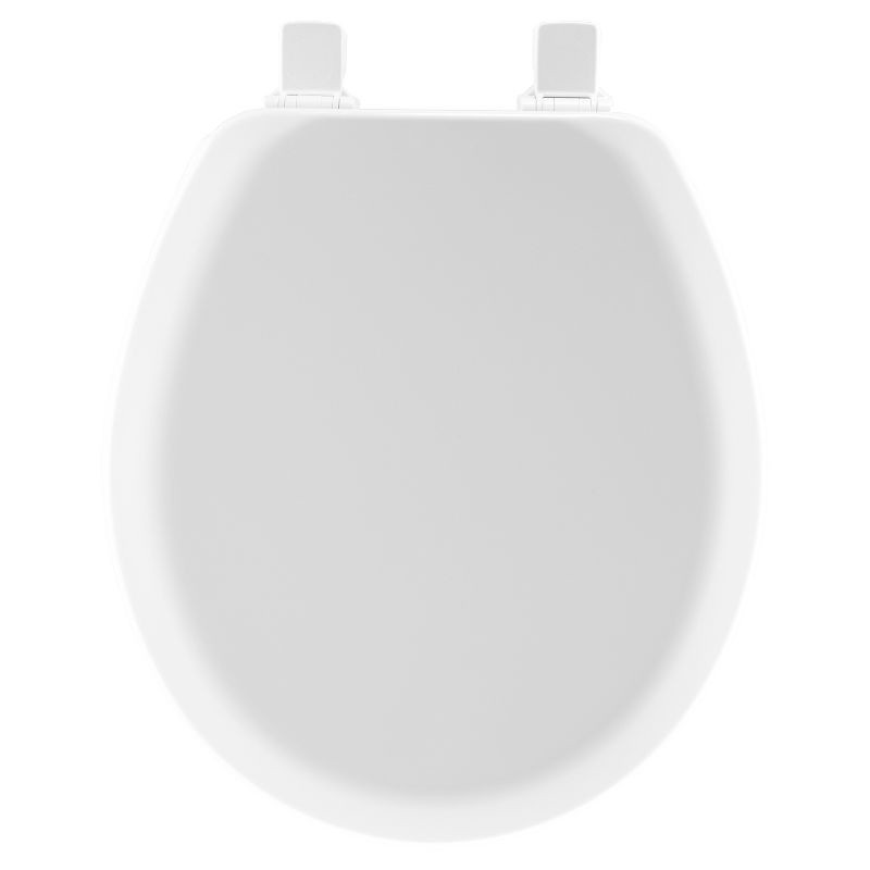 slide 2 of 4, Cameron Never Loosens Round Enameled Wood Toilet Seat with Easy Clean Hinge White - Mayfair by Bemis, 1 ct