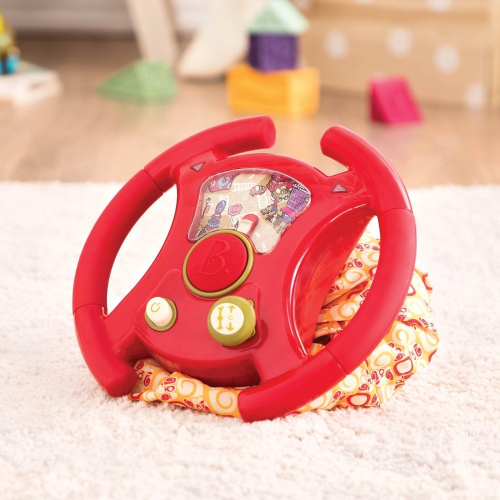 slide 3 of 6, B. toys Toy Steering Wheel YouTurns - Lights & Sounds, 1 ct
