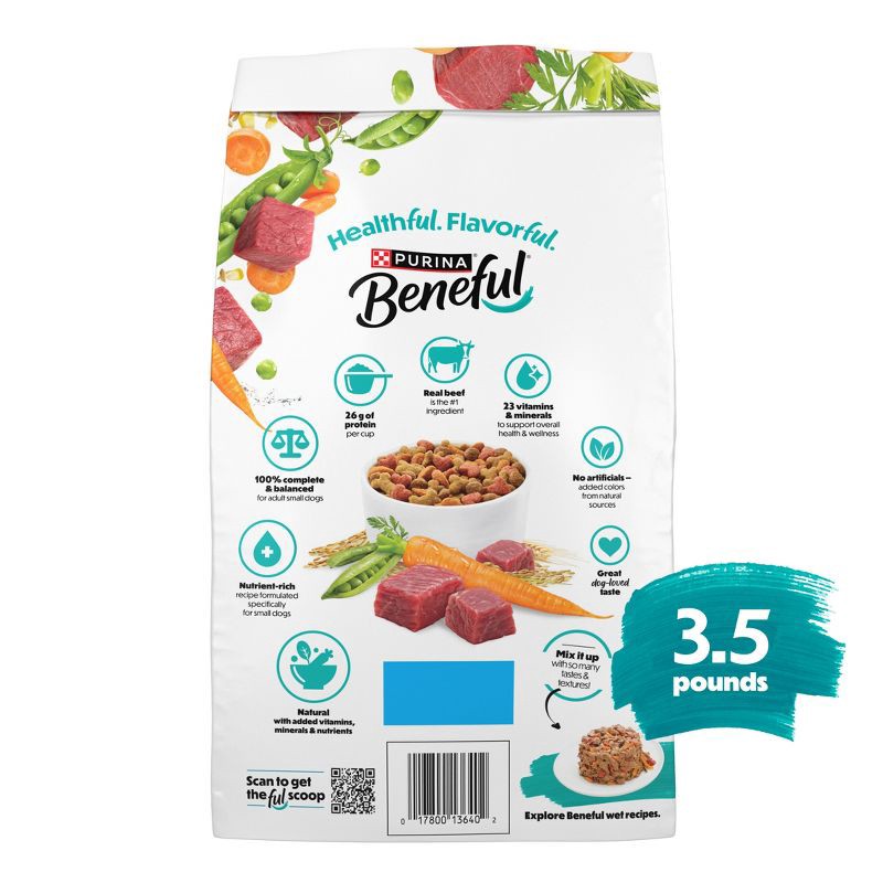 slide 10 of 13, Purina Beneful IncrediBites Small Bite Real Beef Flavor Dry Dog Food for Small Dogs - 3.5lbs, 3.5 lb