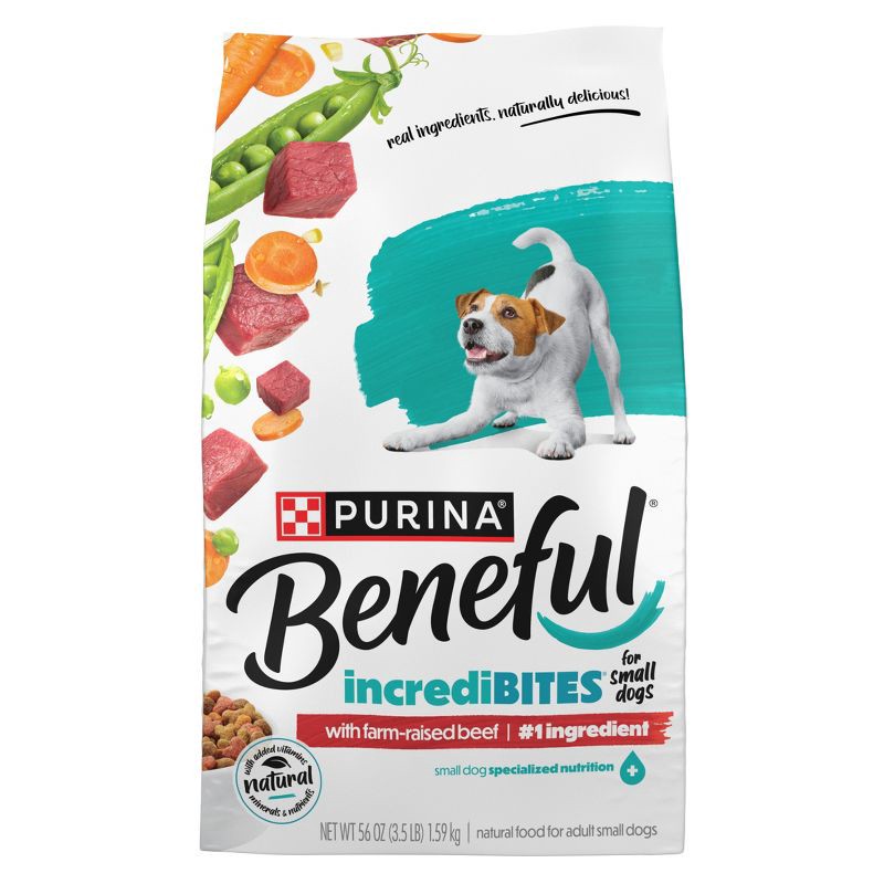 slide 1 of 12, Purina Beneful IncrediBites Small Bite Real Beef Flavor Dry Dog Food for Small Dogs - 3.5lbs, 3.5 lb