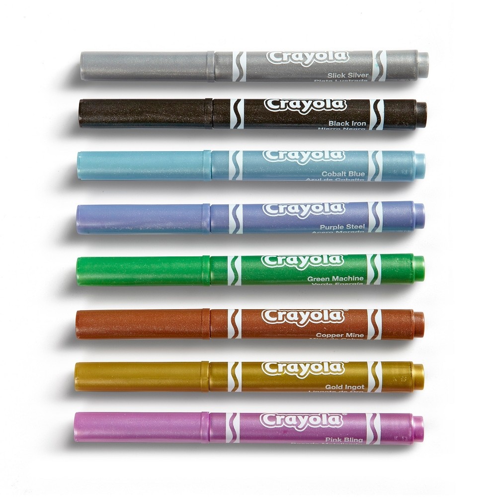 slide 4 of 5, Crayola Metallic Markers, 8 ct