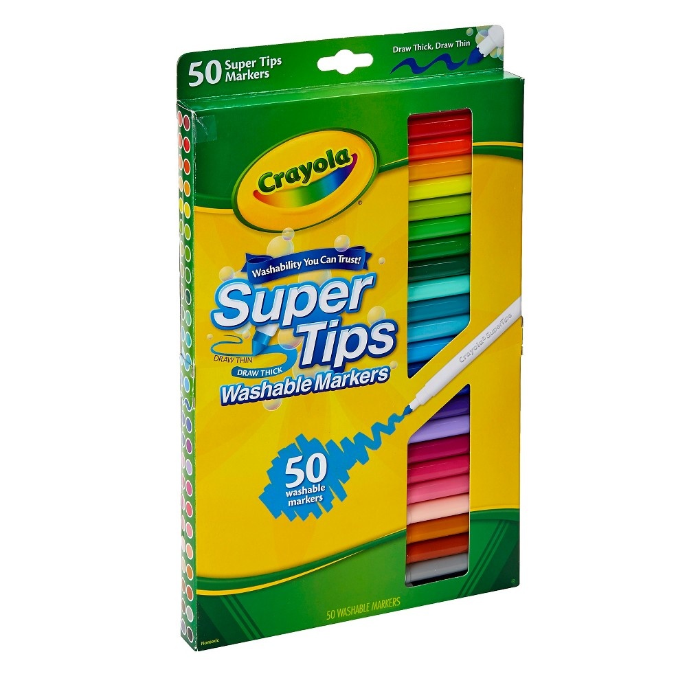 slide 2 of 6, Crayola 50ct Super Tips Washable Markers, 50 ct