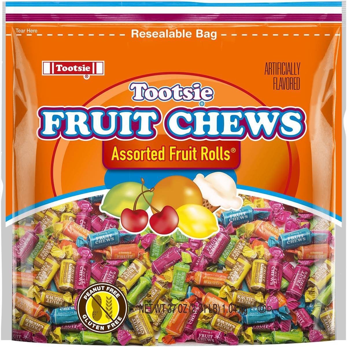 slide 1 of 3, Tootsie Fruit Chew Assorted Fruit Rolls, 37 oz