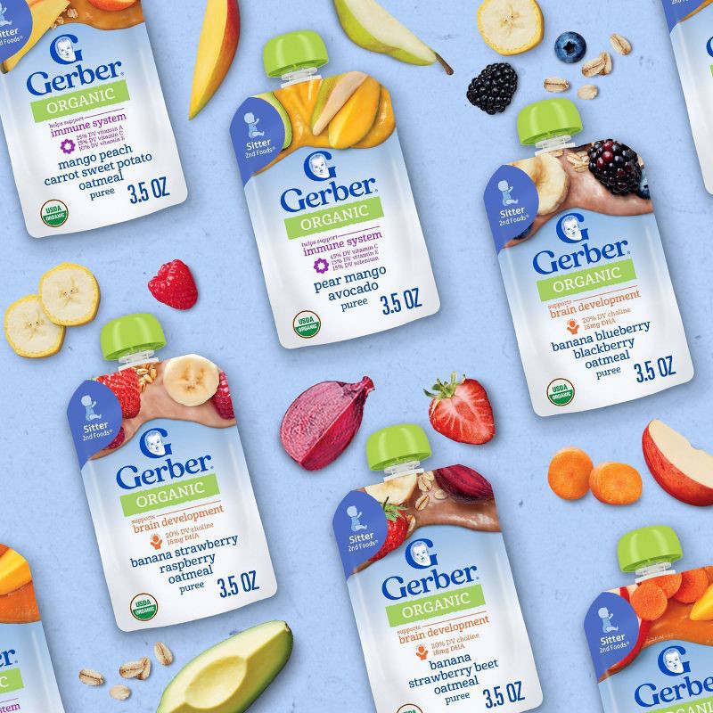 slide 7 of 9, Gerber Non-GMO Organic Baby Food Pouch - Carrot Apple & Mango - 3.5oz, 3.5 oz