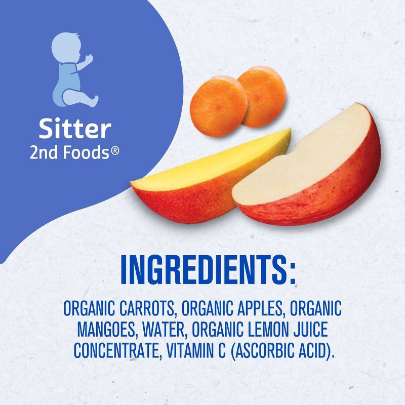 slide 9 of 9, Gerber Non-GMO Organic Baby Food Pouch - Carrot Apple & Mango - 3.5oz, 3.5 oz
