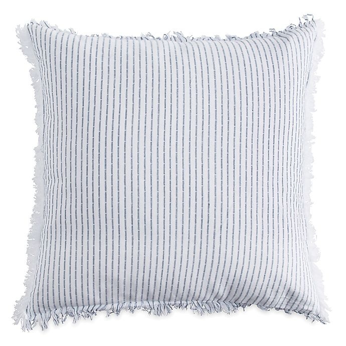 slide 1 of 2, DKNYpure Stripe European Pillow Sham - Blue, 1 ct
