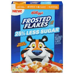 Kellogg's Frosted Flakes 25% Less Sugar Breakfast Cereal, 11.2 oz