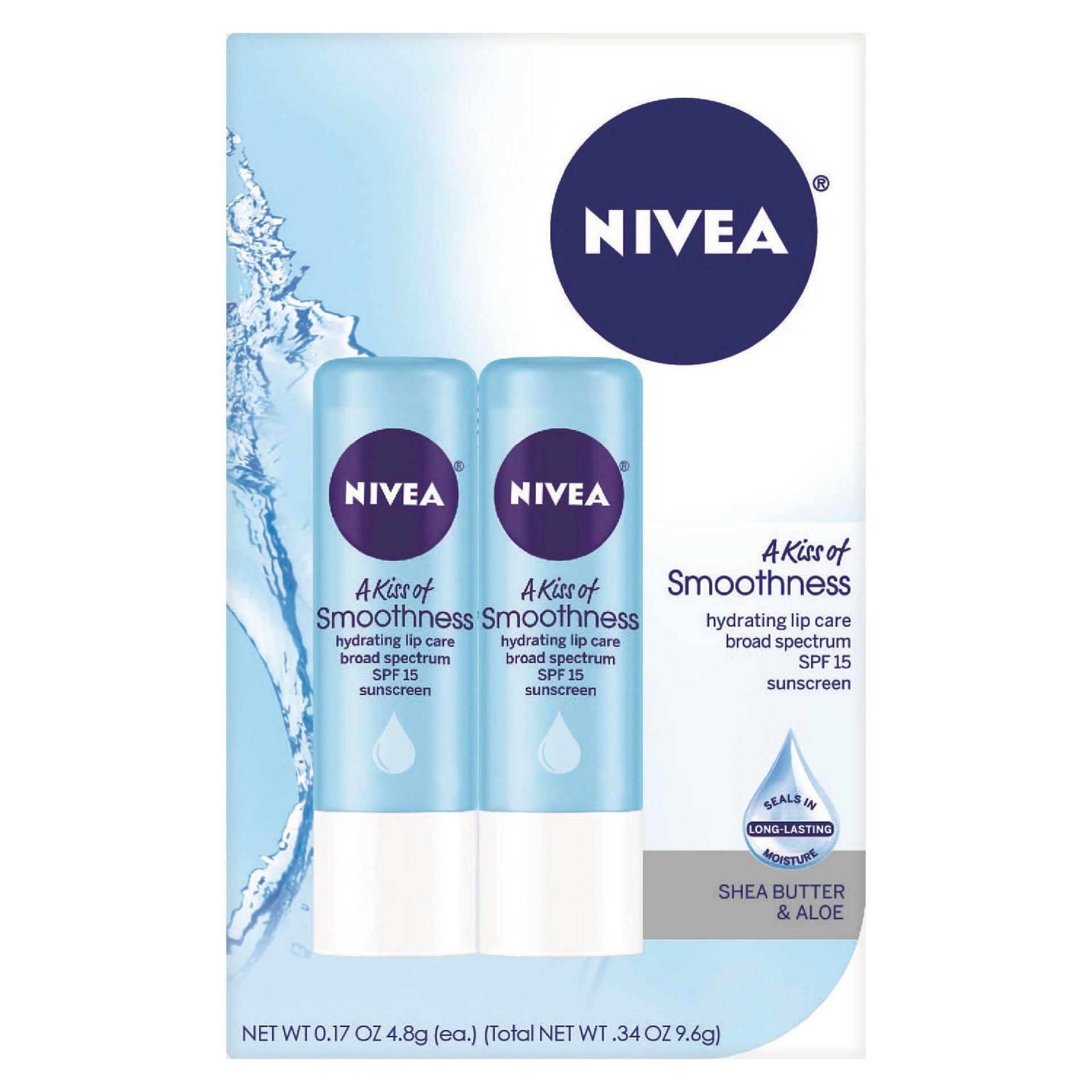 slide 1 of 1, Nivea Smoothness Lip Balm Dual Pack, 0.34 oz