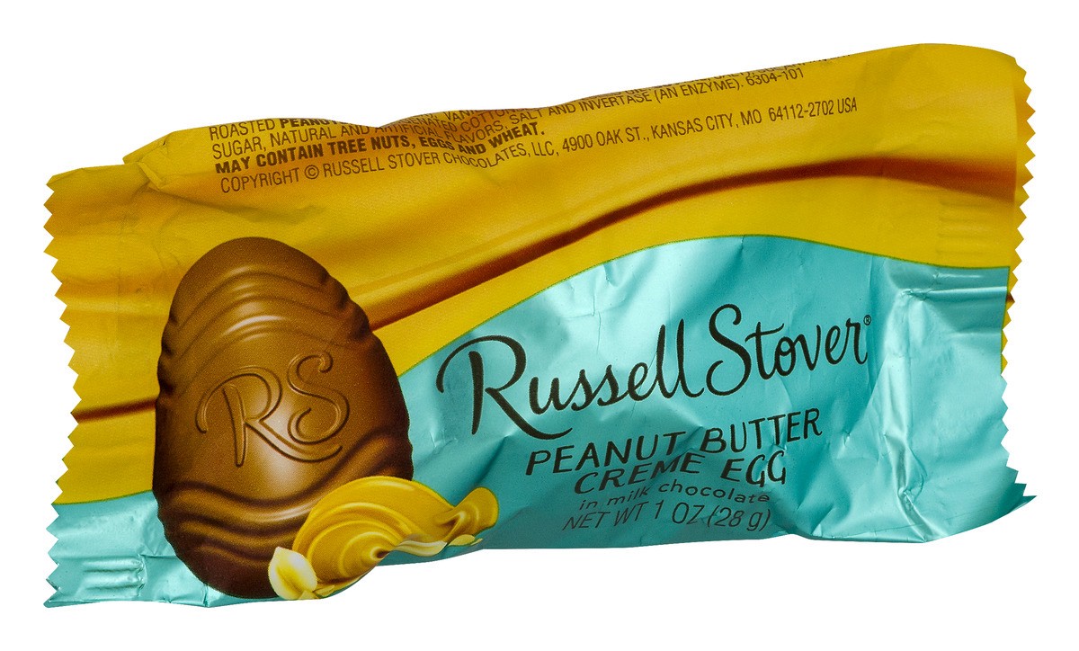 slide 2 of 9, Russell Stover Peanut Butter Creme Egg in Milk Chocolate, 1 oz