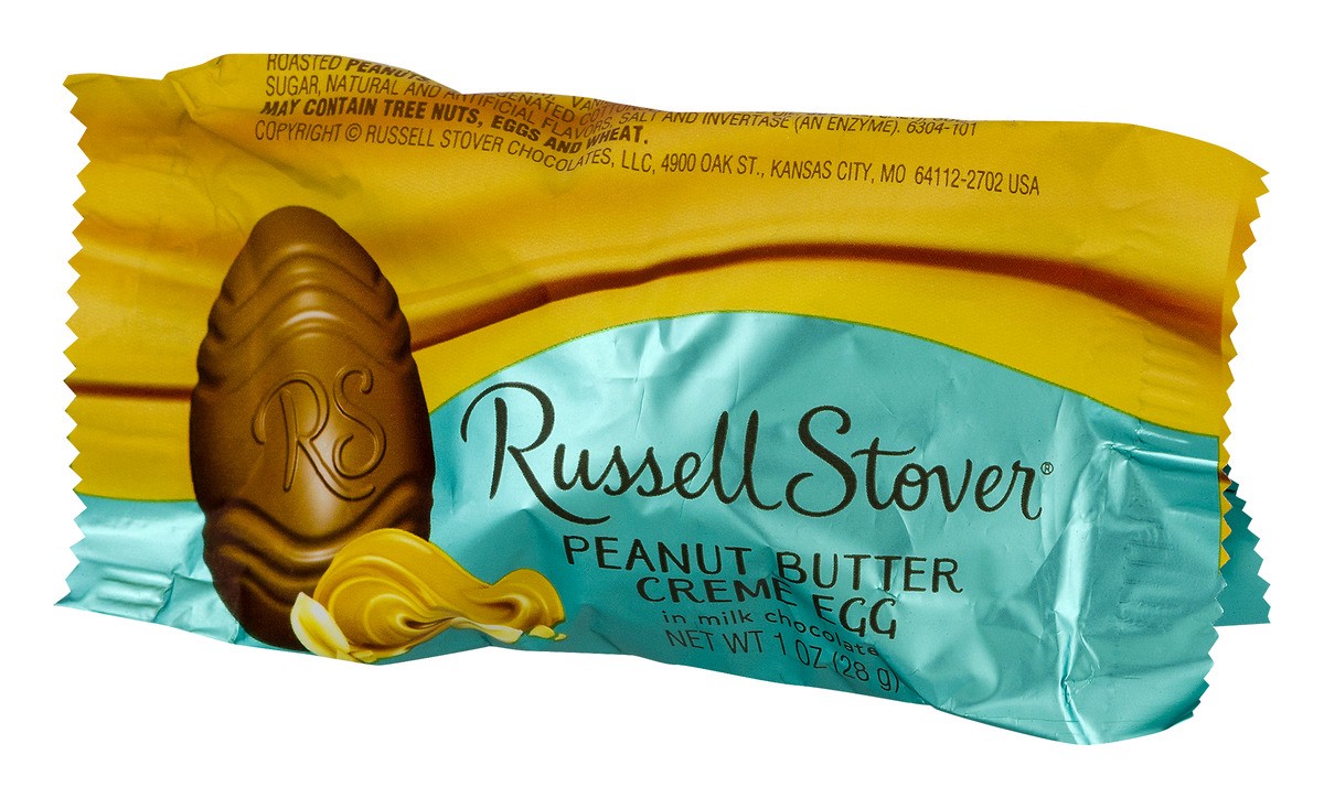 slide 4 of 9, Russell Stover Peanut Butter Creme Egg in Milk Chocolate, 1 oz