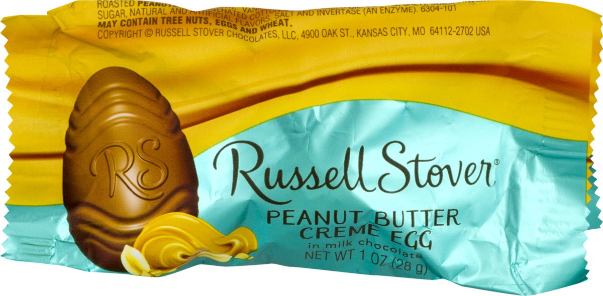 slide 8 of 9, Russell Stover Peanut Butter Creme Egg in Milk Chocolate, 1 oz