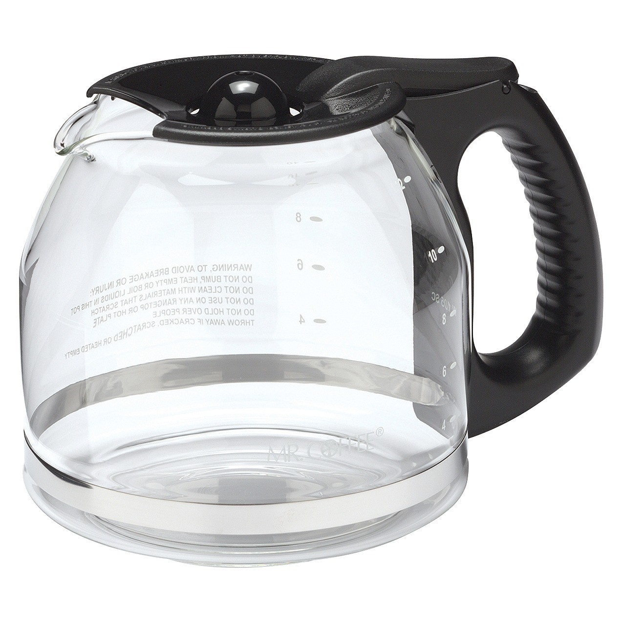 slide 1 of 1, Mr. Coffee 12 Cup Glass Carafe - Black PLD12-RB, 12 cup