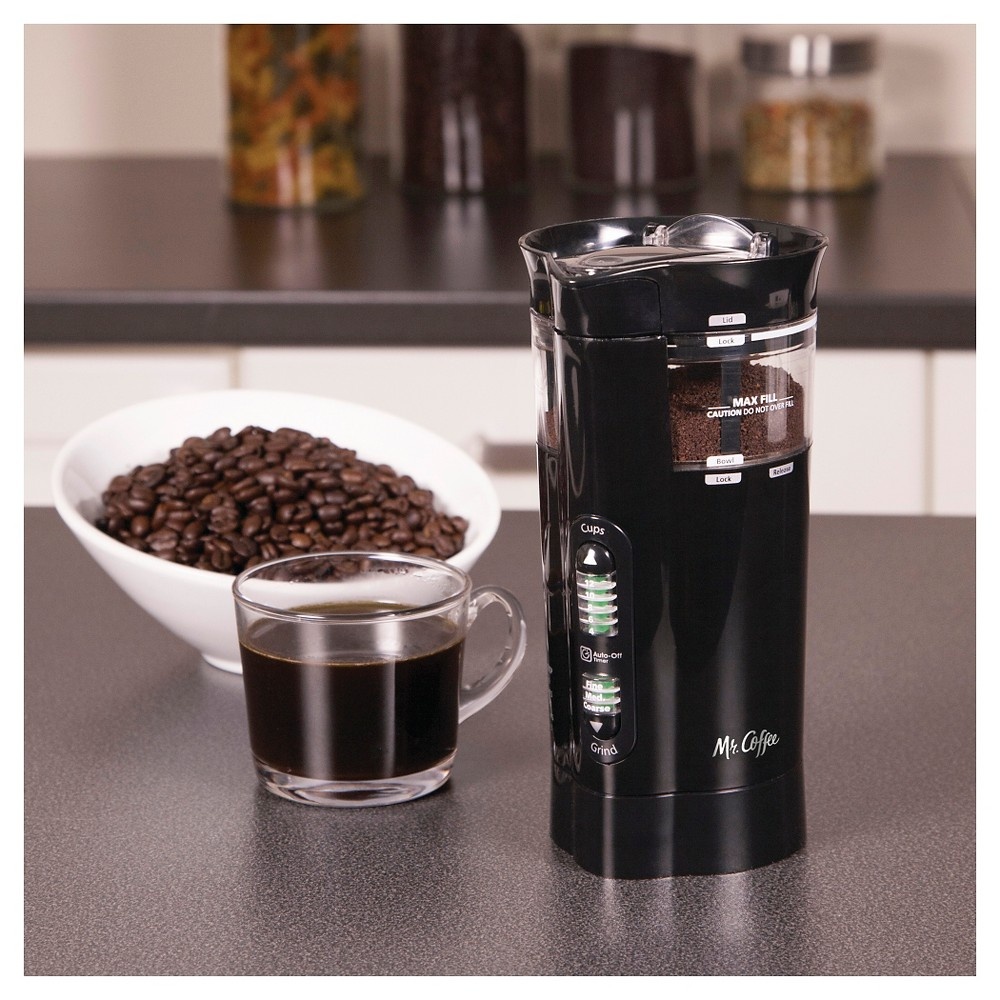 slide 2 of 2, Mr. Coffee 12 Cup Coffee Grinder - Black IDS77, 1 ct