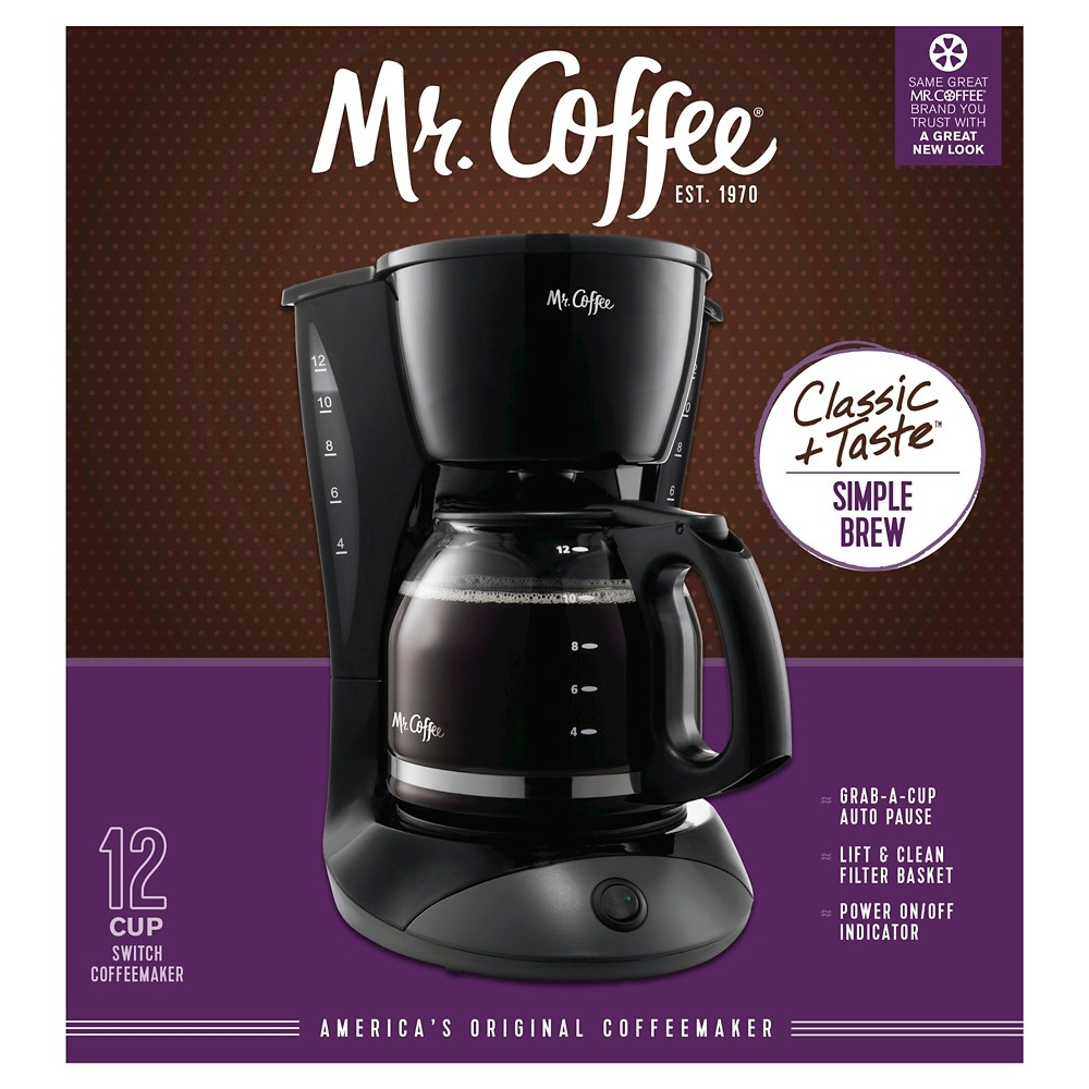 slide 3 of 3, Mr. Coffee 12 Cup Switch Coffee Maker - Black, 12 cup