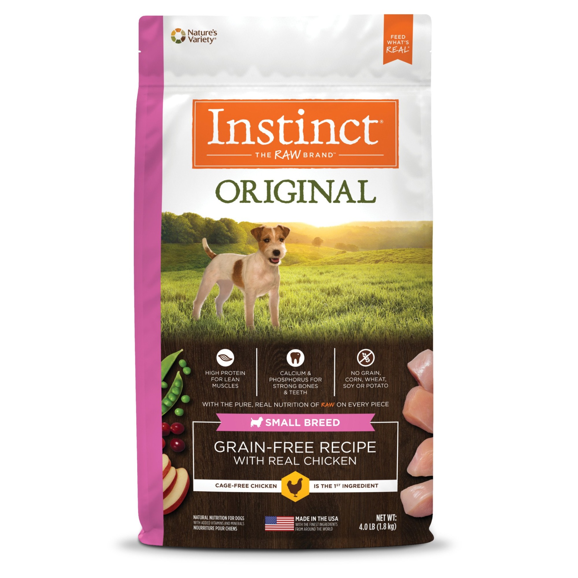 slide 1 of 1, Instinct Original Small Breed Grain Free Recipe with Real Chicken Natural Dry Dog Food by Nature's Variety, 4 lb