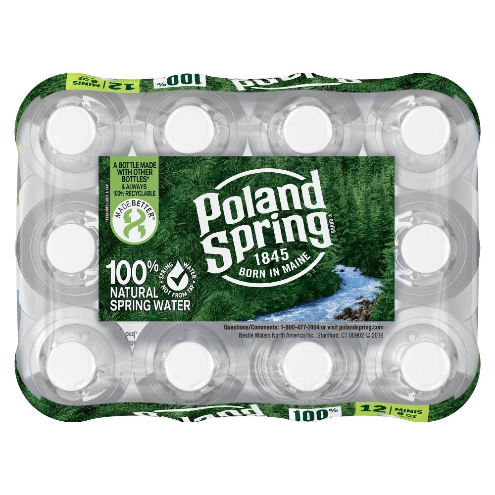 slide 4 of 5, Poland Spring Brand 100% Natural Spring Water / Mini Bottles, 12 ct, 8 fl oz