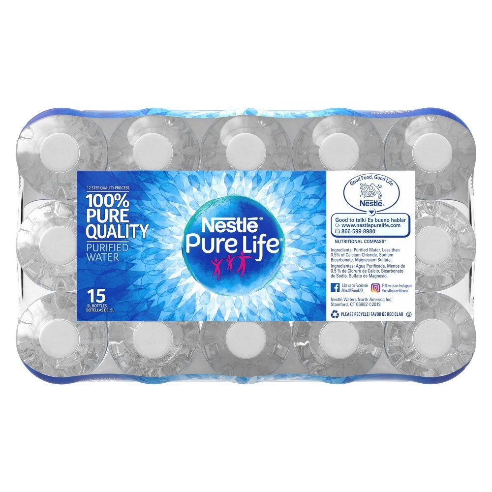 slide 3 of 8, Nestle Pure Life Purified Water, 15 ct, 16.9 fl oz