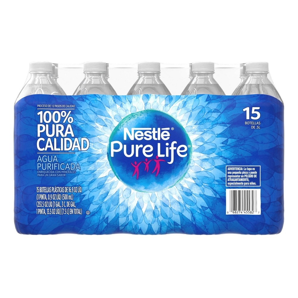 slide 4 of 8, Nestle Pure Life Purified Water, 15 ct, 16.9 fl oz