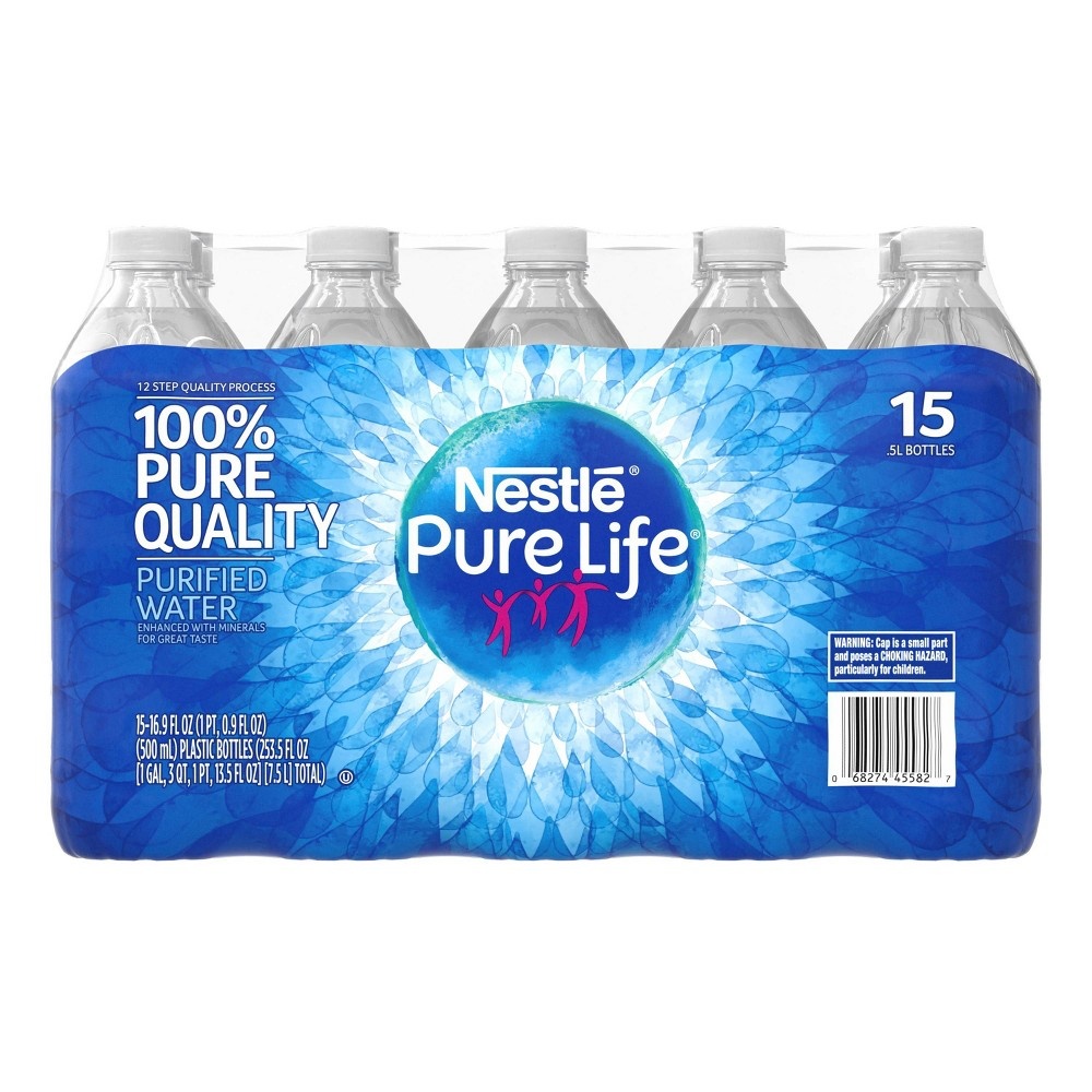 slide 7 of 8, Nestle Pure Life Purified Water, 15 ct, 16.9 fl oz