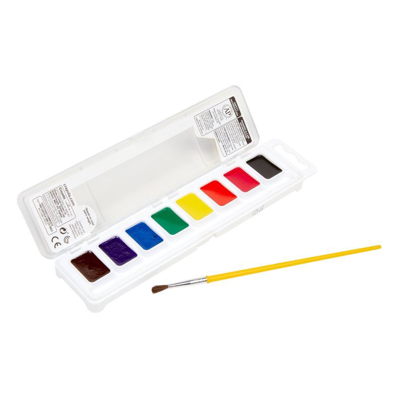 slide 2 of 5, Crayola 8ct Kids Watercolor Paints with Brush, 8 ct