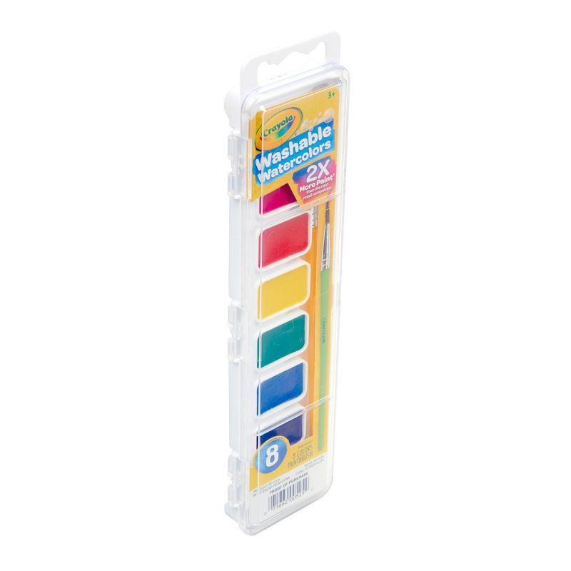 slide 3 of 5, Crayola 8ct Kids Watercolor Paints with Brush, 8 ct