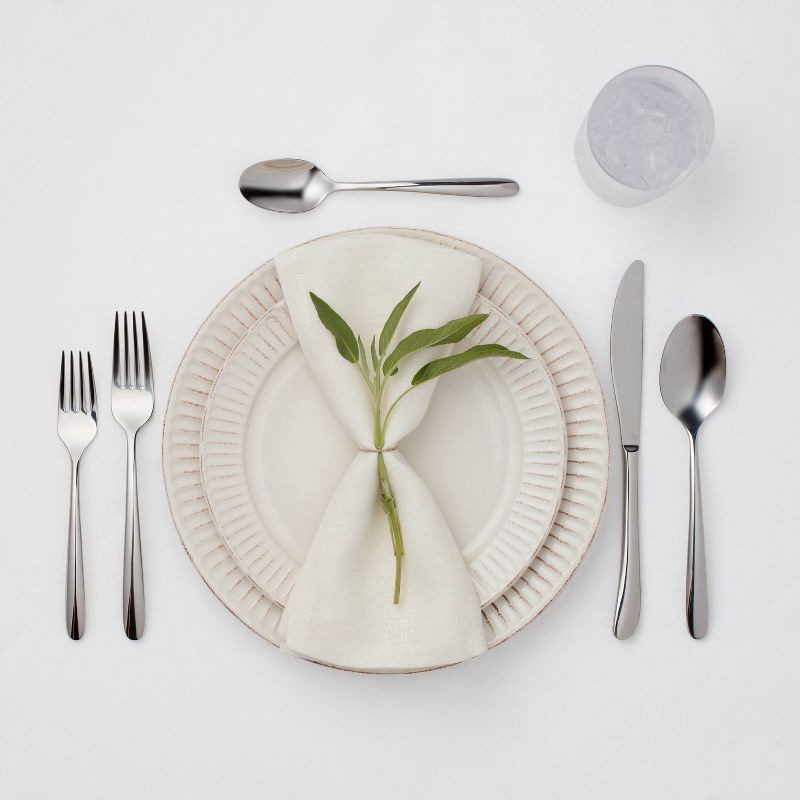 slide 2 of 4, 20pc Kayden Flatware Set Silver - Threshold™, 20 ct