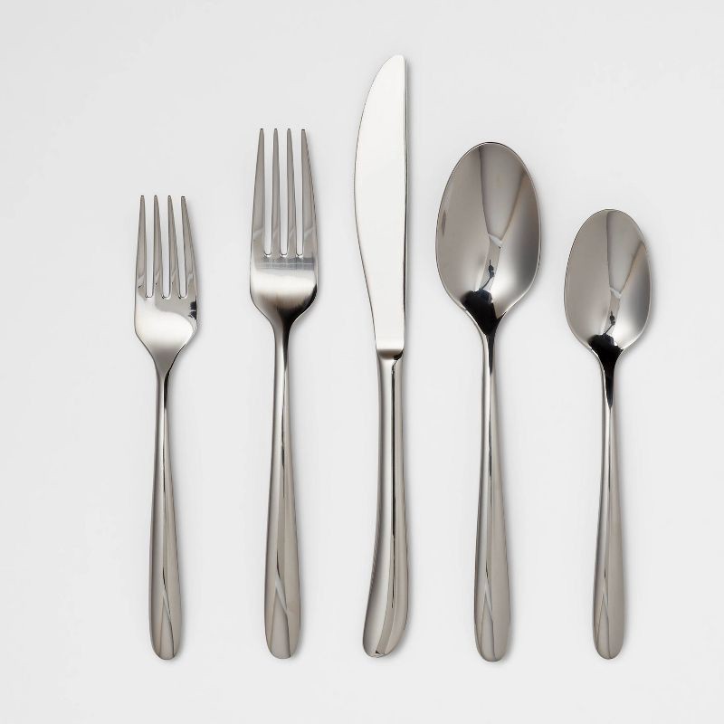 slide 1 of 4, 20pc Kayden Flatware Set Silver - Threshold™, 20 ct