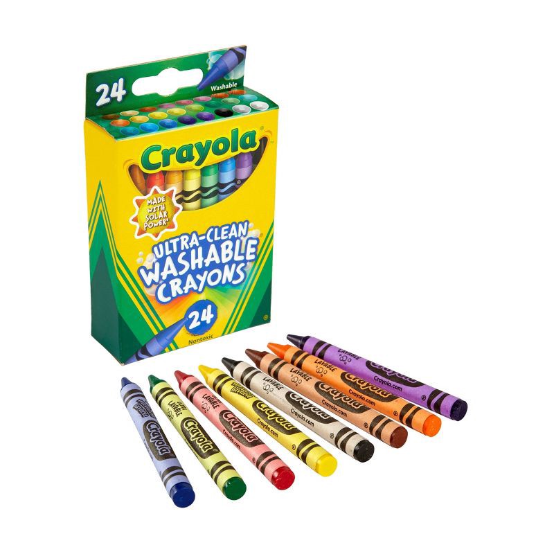 slide 3 of 7, Crayola 24ct Ultra Clean Washable Crayons Kids School Supplies Art Classroom Must Haves for Teachers Coloring Gift Ages 3+, 24 ct