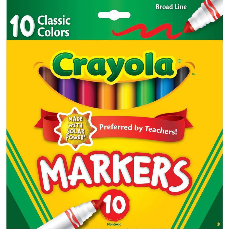 slide 1 of 5, Crayola Markers Broad Line 10ct Classic, 10 ct