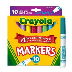 Crayola 10ct Broad Line Markers, Bold and Bright, School Supplies for Kids, Art Classroom Must Haves, Drawing & Coloring Gift, Ages 3+