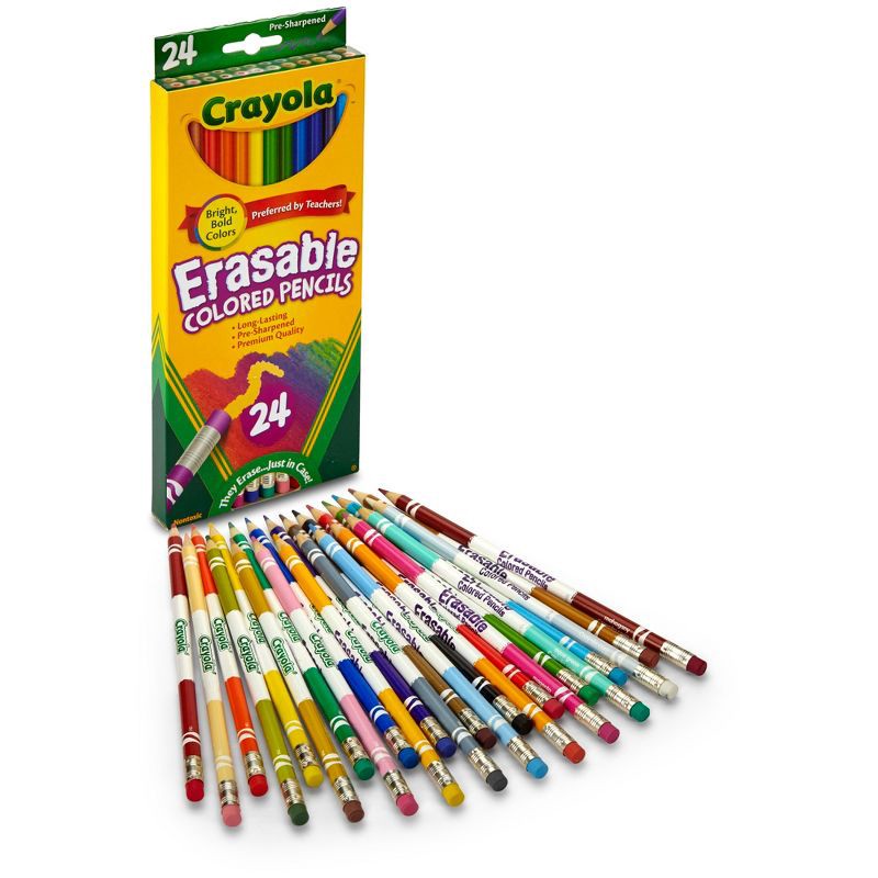 slide 3 of 4, Crayola Erasable Colored Pencils 24ct, 24 ct