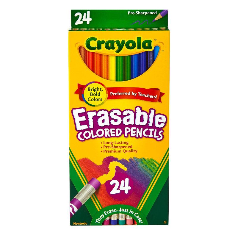 slide 1 of 4, Crayola Erasable Colored Pencils 24ct, 24 ct