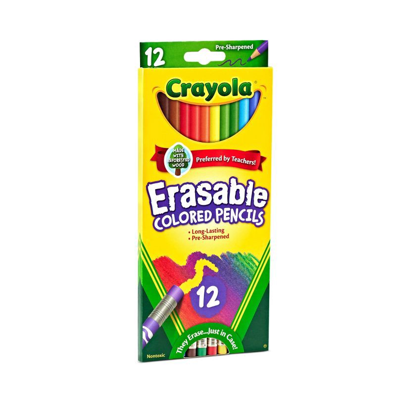 slide 3 of 5, Crayola Erasable Colored Pencils 12ct: Cute School Supplies for Kids, Classroom Must Haves, Drawing Tools, 12 ct
