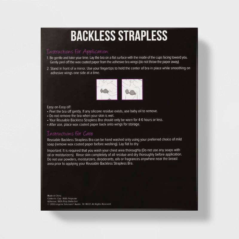 slide 3 of 3, Fashion Forms Women's Adhesive Strapless Backless Bra - Beige A Cup: Lightly Lined, Underwire, Solid Pattern, 1 ct