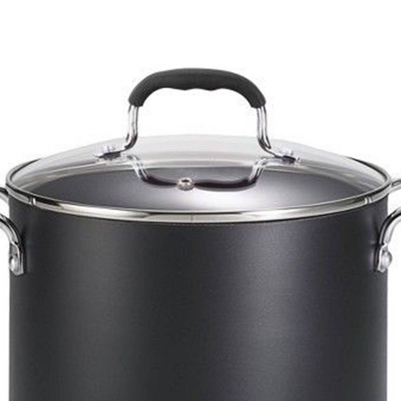 slide 3 of 8, T-fal 12qt Stock Pot with Lid, Simply Cook Nonstick Cookware Black, 12 qt