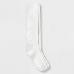 Women's Solid Knee High Socks - White 4-10: Recycled Polyester, Midweight Jacquard Knit, Banded Cuff, Machine Washable