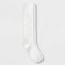 Women's Solid Knee High Socks - White 4-10: Recycled Polyester, Midweight Jacquard Knit, Banded Cuff, Machine Washable
