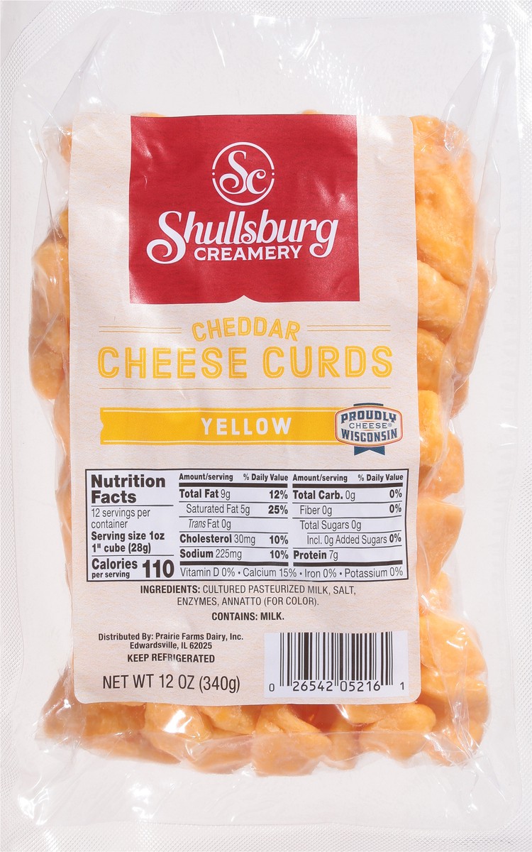 slide 7 of 13, Shullsburg Creamery Cheddar Yellow Cheese Curds 12 oz, 12 oz