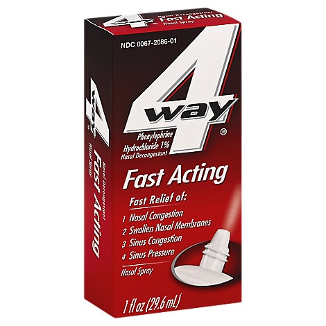 slide 1 of 1, 4 Way Nasal Spray Fast Acting, 1 fl oz