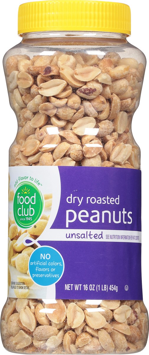 slide 9 of 11, Food Club Dry Roasted Unsalted Peanuts, 16 oz