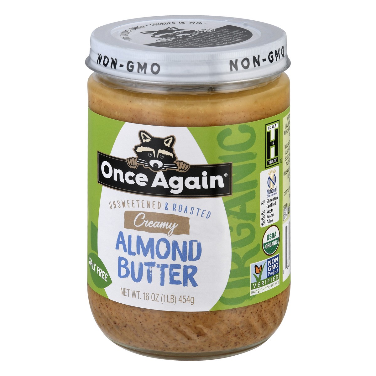 slide 3 of 9, Once Again Nut Butter Organic Almond Butter Creamy No Salt, 16 oz