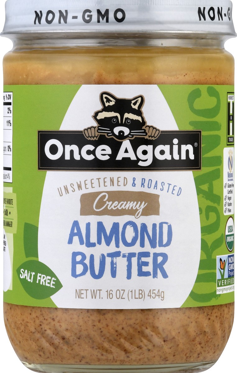 slide 6 of 9, Once Again Nut Butter Organic Almond Butter Creamy No Salt, 16 oz