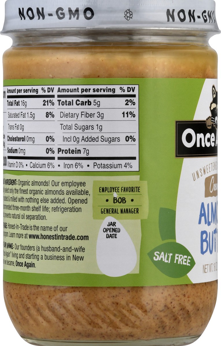 slide 7 of 9, Once Again Nut Butter Organic Almond Butter Creamy No Salt, 16 oz