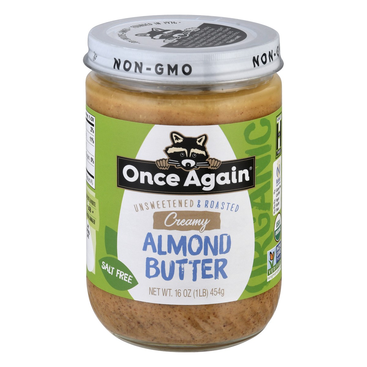 slide 1 of 9, Once Again Nut Butter Organic Almond Butter Creamy No Salt, 16 oz