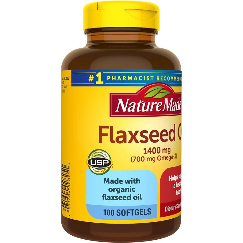 slide 2 of 5, Nature Made Flaxseed Oil 1400 mg Softgels - 100ct, 1400 mg, 100 ct