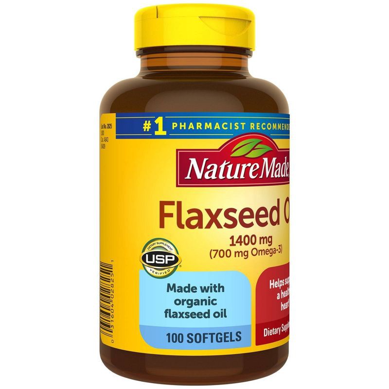 slide 4 of 5, Nature Made Flaxseed Oil 1400 mg Softgels - 100ct, 1400 mg, 100 ct